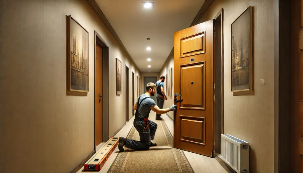 kiểm tra tình trạng cửa để phát hiện các hỏng hóc và xác định các bộ phận cần bảo dưỡng